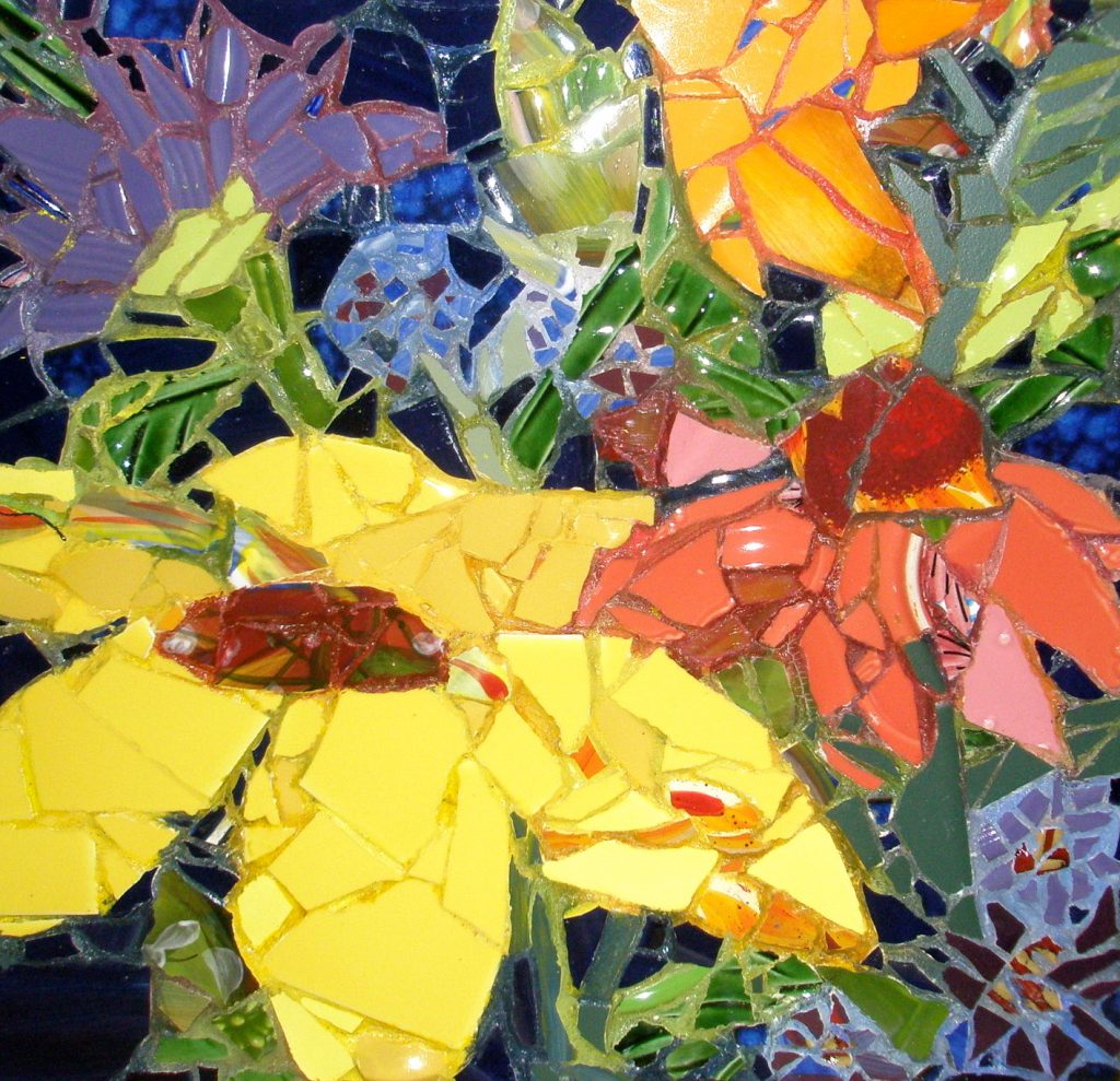 Mosaic by Pam Collins titled &quot;Details of Floral&quot;