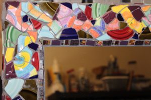 Corner of Mosaic Tiled Mirror